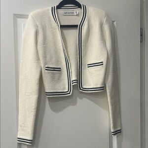 Self-Portrait Ivory Blazer with Black Accents